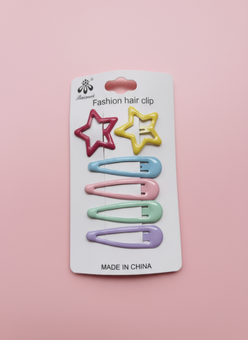 Yıldız Model Renkli 6’lı Toka Seti