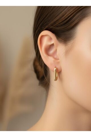 Kare Model Gold Renkli Küpe