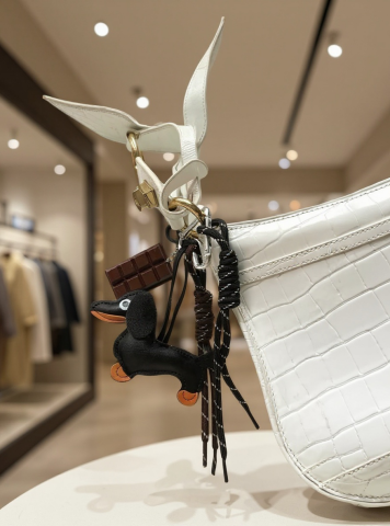 Köpek Figürlü Çikolata Detaylı Çanta Charm