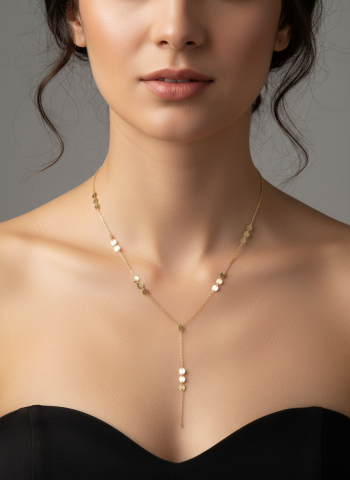 Çelik 14-K Kaplama Gold Renk Solé Collection Y Kolye