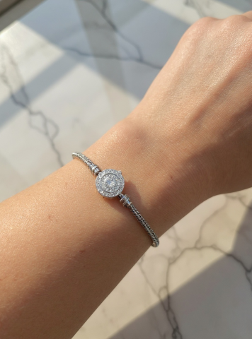 Çelik Zincir Charm Bileklik Birebir Model Silver Renk