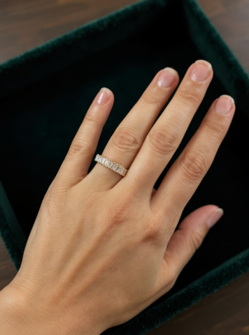 Ayarlanabilir Çelik Baget Taşlı Yüzük – Gold Renk / Aurora Collection