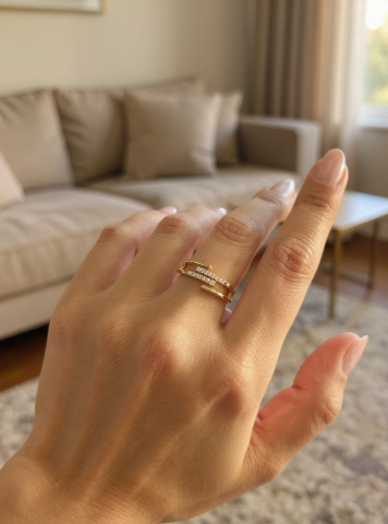 Ayarlanabilir Çelik Dual Harmony Yüzük – Gold Renk / Pure Balance Collection